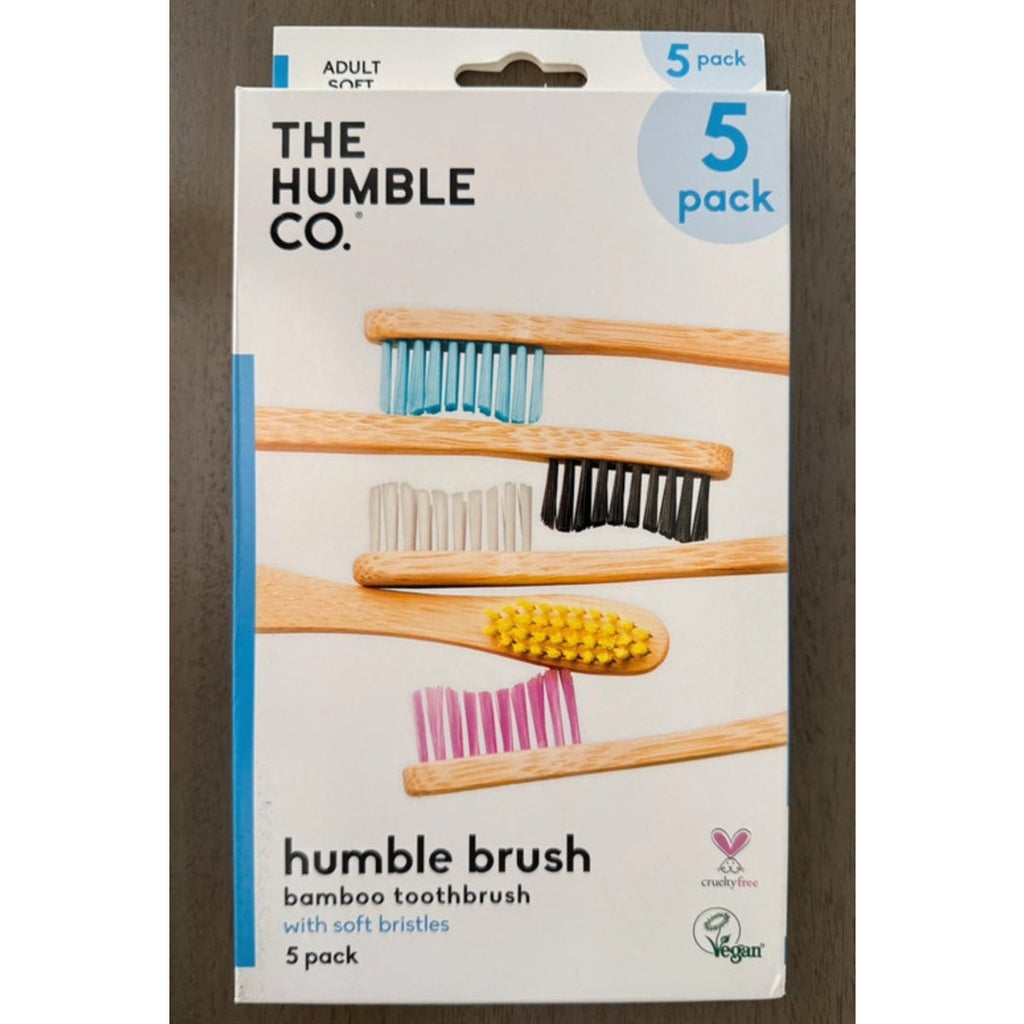 The Humble Co. Bamboo Toothbrushes (5pk) Soft Bristles - for Superior Oral Care