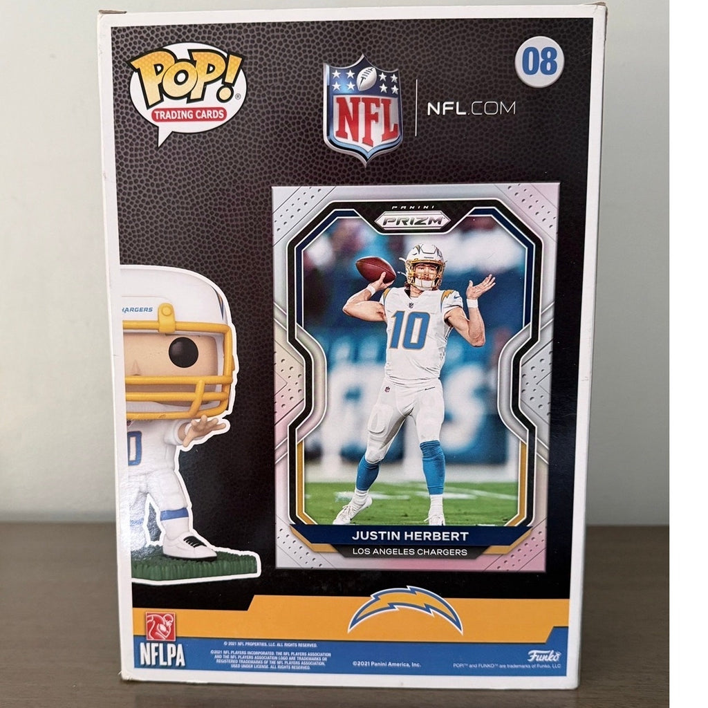 Justin Herbert Funko Pop Trading Card #08 Panini Prizm NFL Chargers Figure