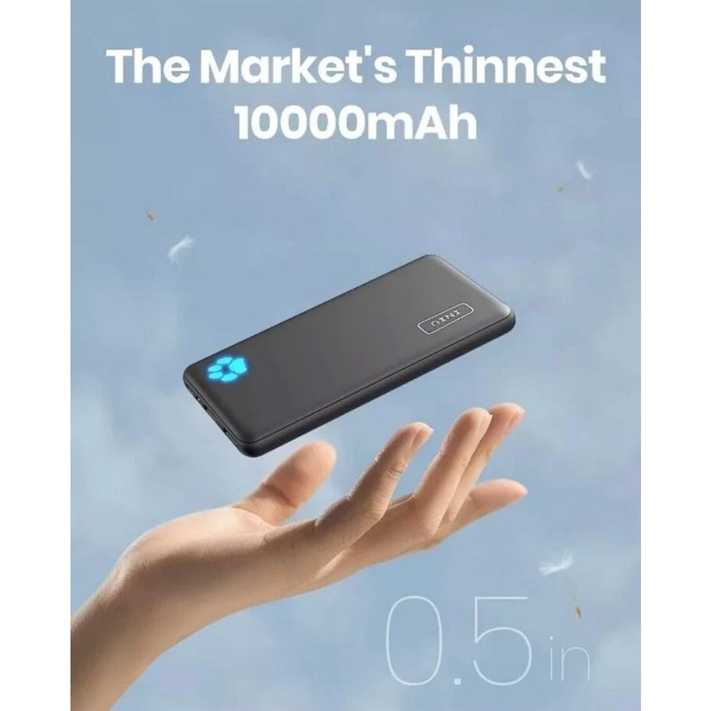 INIU 10000mAh Ultra‑Slim Power Bank USB‑C & USB-A  Fast Charge Pro Portable NEW