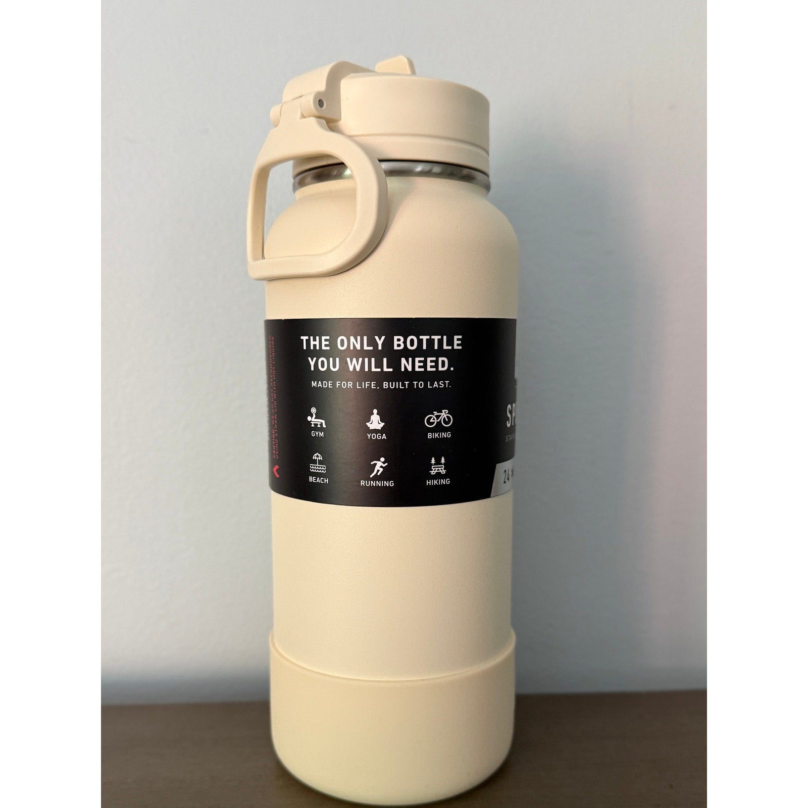 HydraPeak Sport 32oz Stainless Steel Insulated 24Hrs Water Bottle – Cream NEW