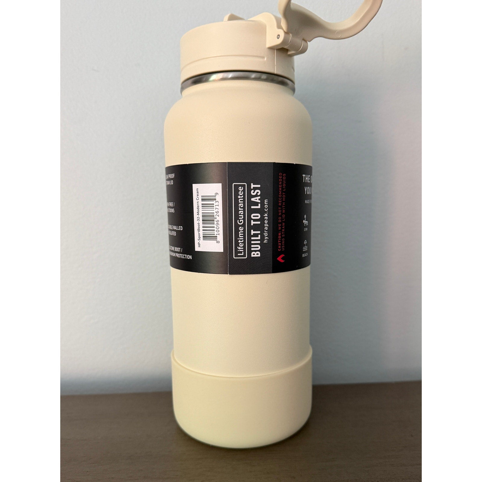 HydraPeak Sport 32oz Stainless Steel Insulated 24Hrs Water Bottle – Cream NEW