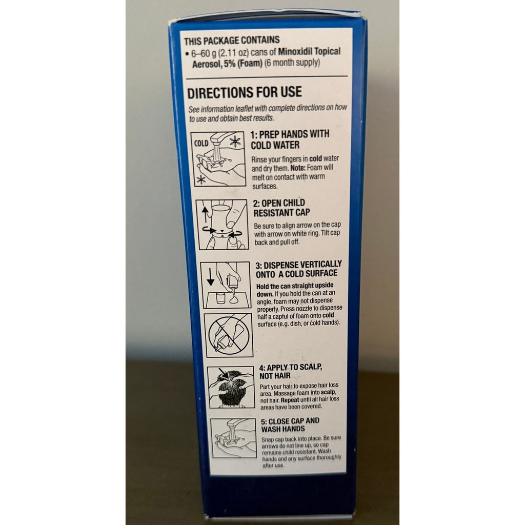 Amazon Men Hair Regrowth Treatment 5% Minoxidil Topical Aerosol Foam 6 Month