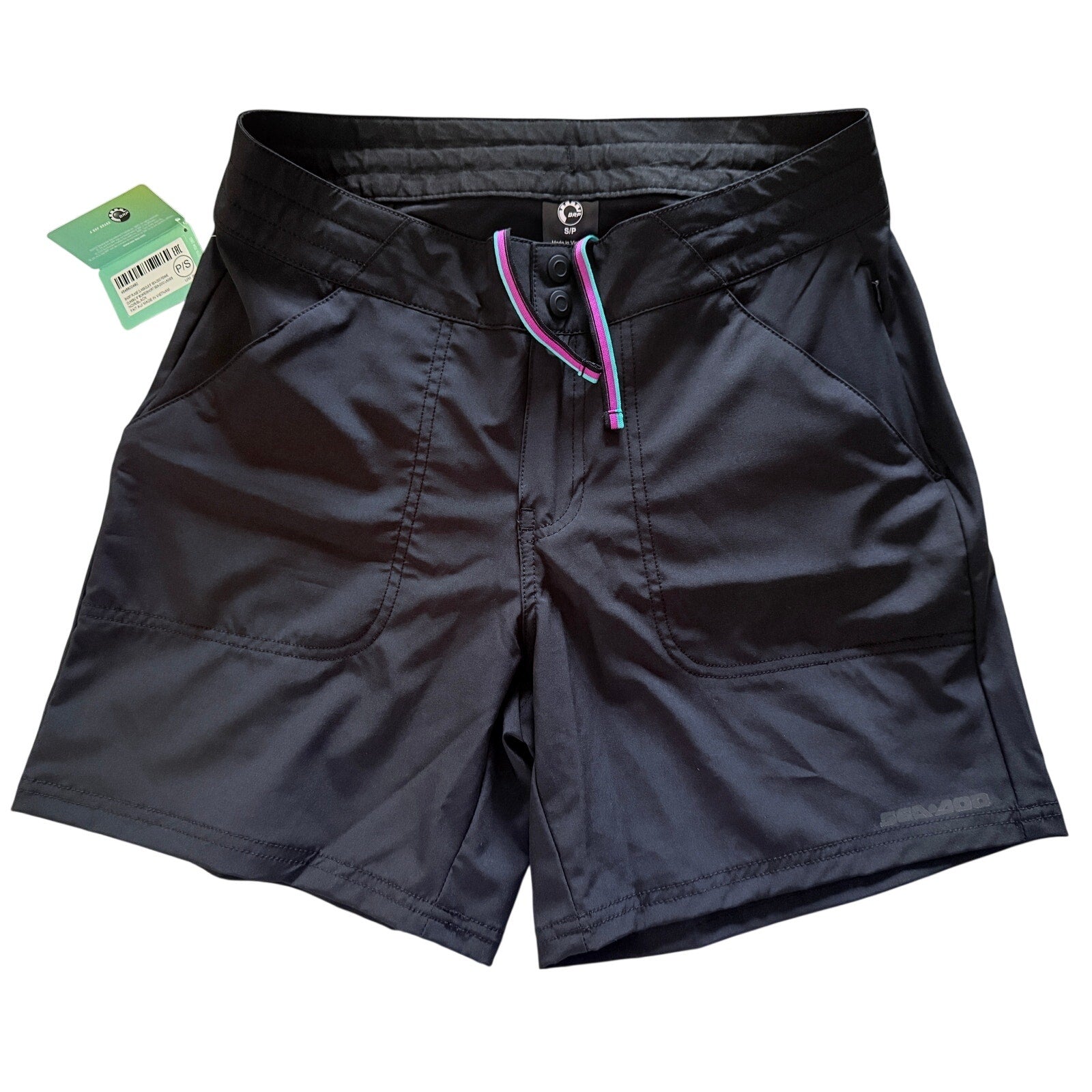 Sea-Doo Classic 6" Quick Dry Stretch Drawcord Board Short Black Size S / P NWT