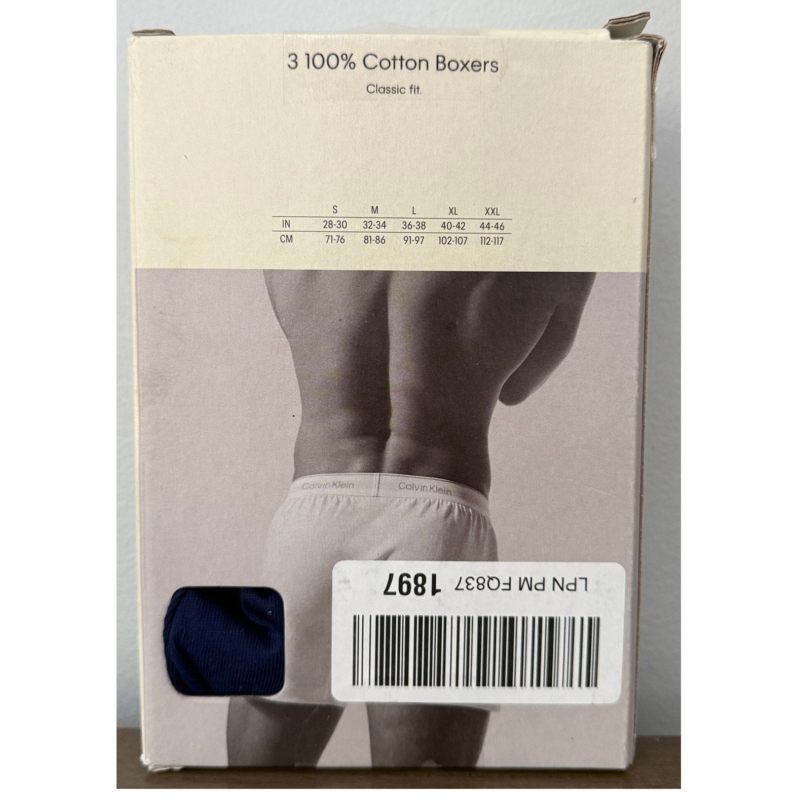 Calvin Klein 3 Pack 100% Cotton Boxers Soft Breathable Men’s Size M New in Box