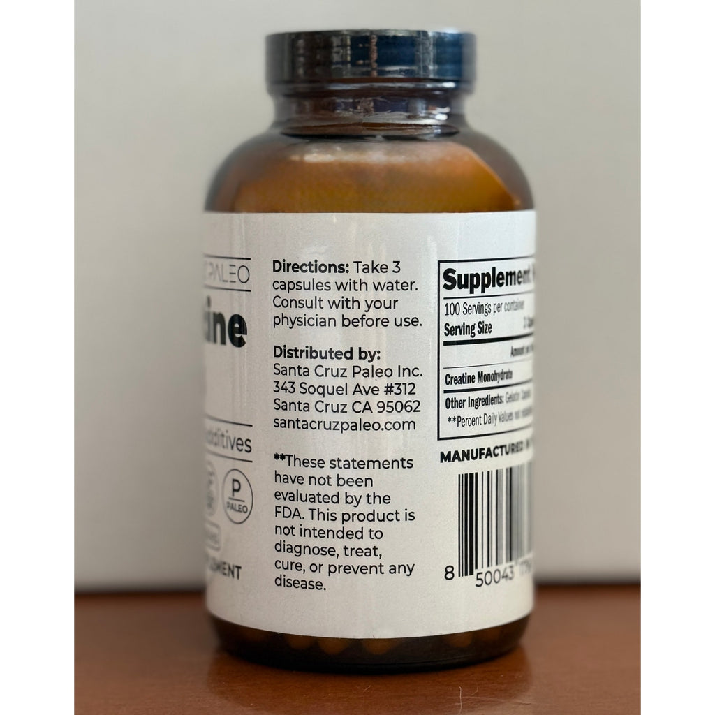 Santa Cruz Paleo Creatine Capsules 300ct Keto Clean Muscle Strength Supplement