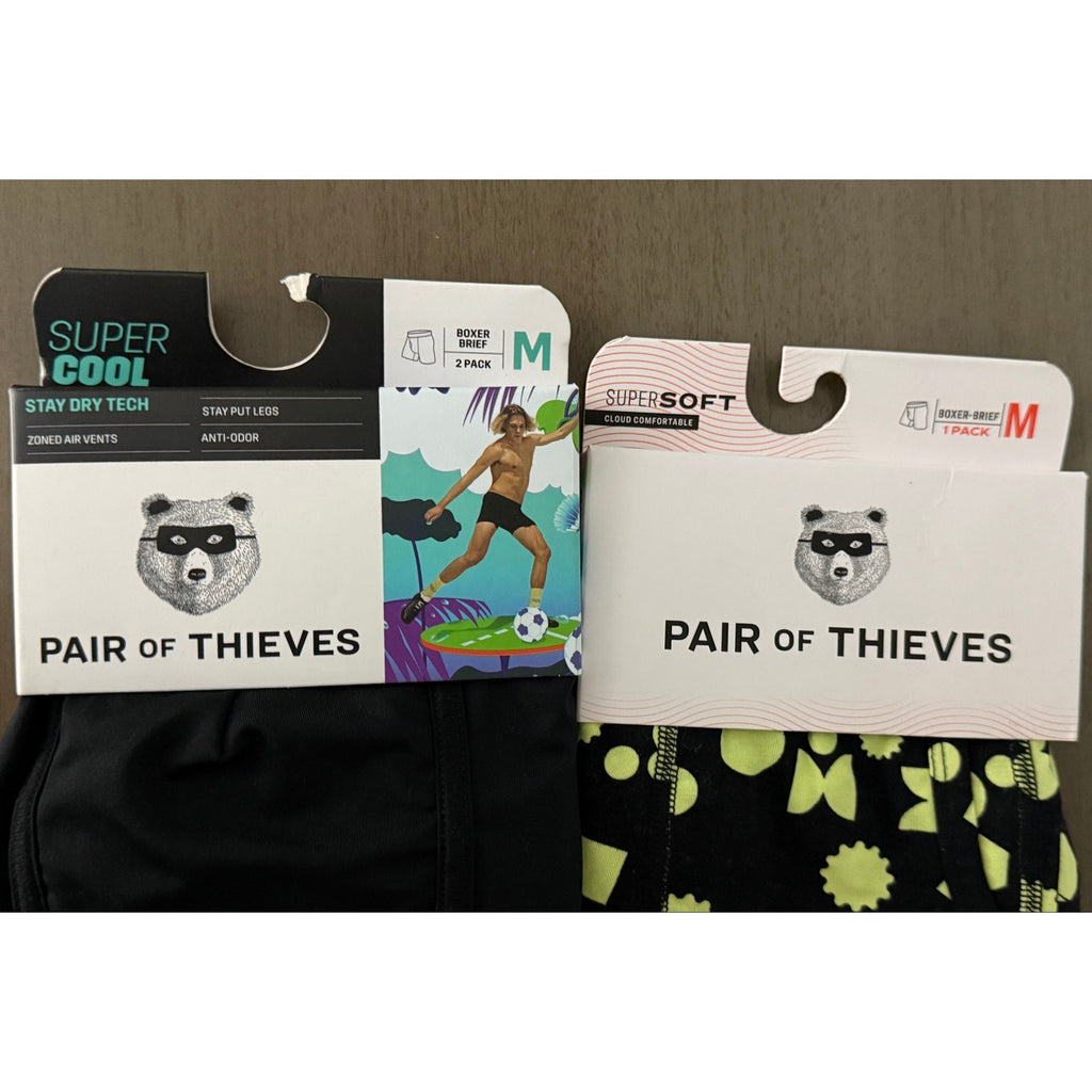 Pair of Thieves Men's Boxer Brief Underwear Size Med  31"-33" New Packs 3 Pair