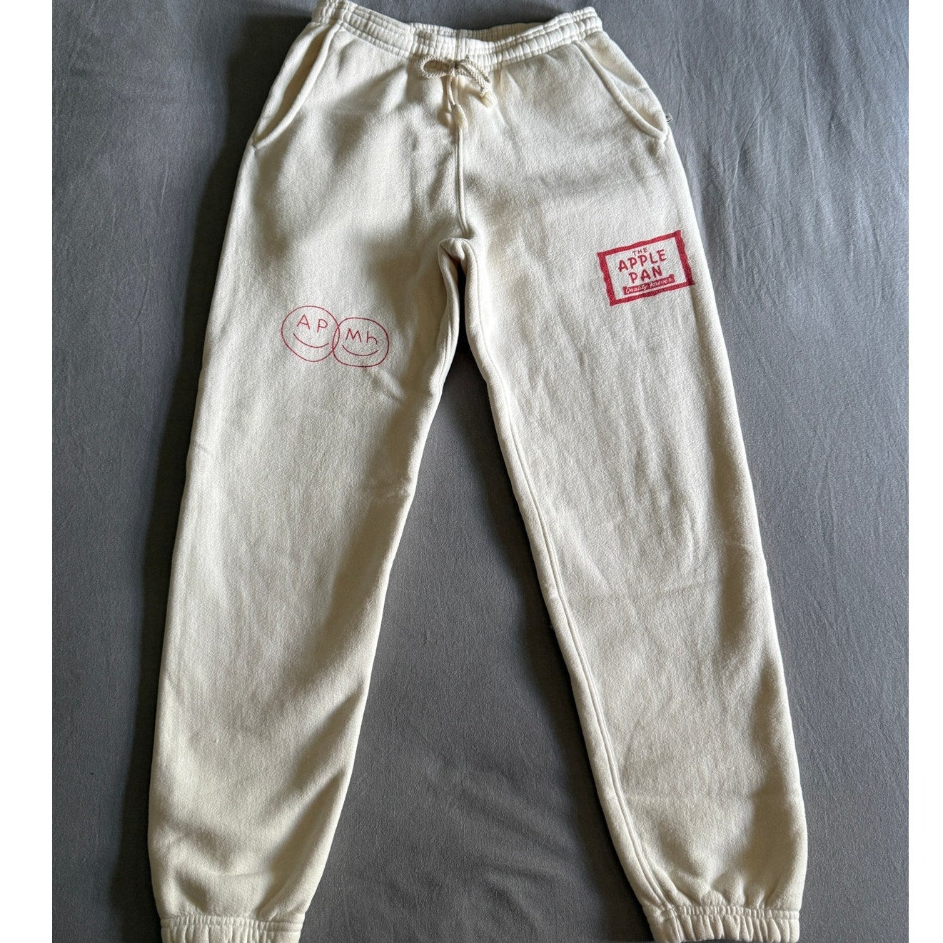 Madhappy Apple Pan Sweatpants Ivory Size Small Rare Collab Pristine Condition