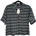 PrAna Iguala Retro Geo Mid Top High Tide Blues Button Down Shirt Women S NWT
