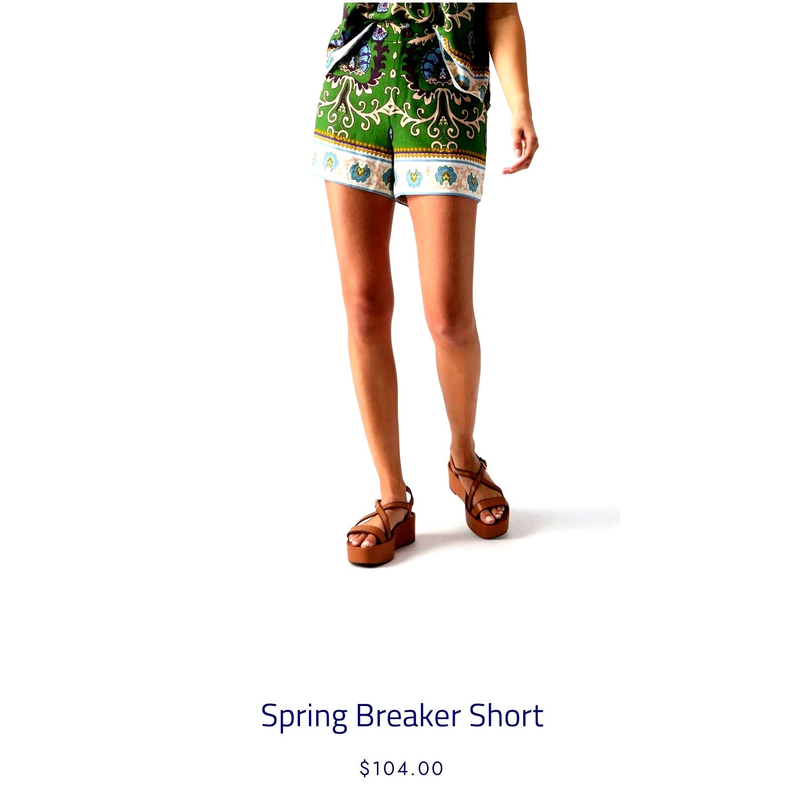 Sanctuary Spring Breaker High Rise Green Stylish Pattern Linen Shorts *Sz XS / S