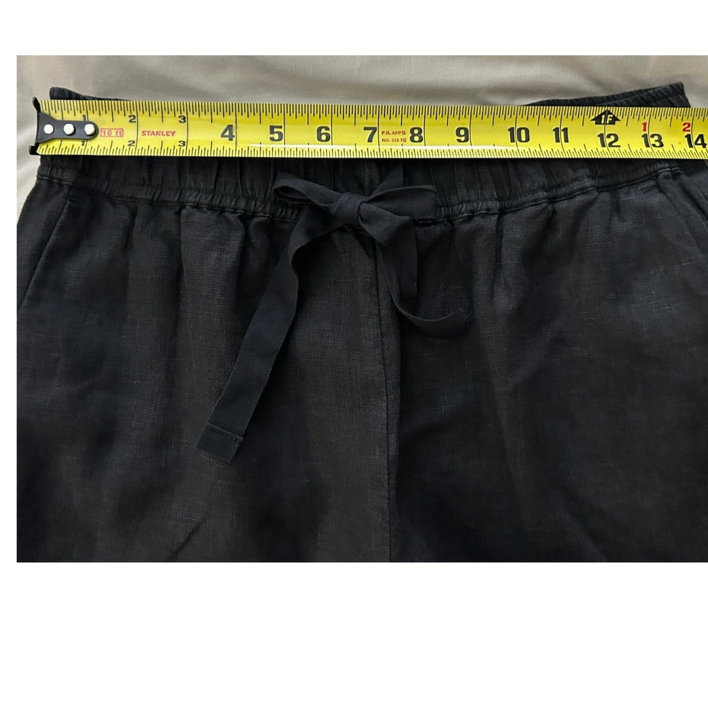 Sanctuary Linen Tie Waist Shorts w/ Side Pockets Onyx Charcoal Sz Small NWOT