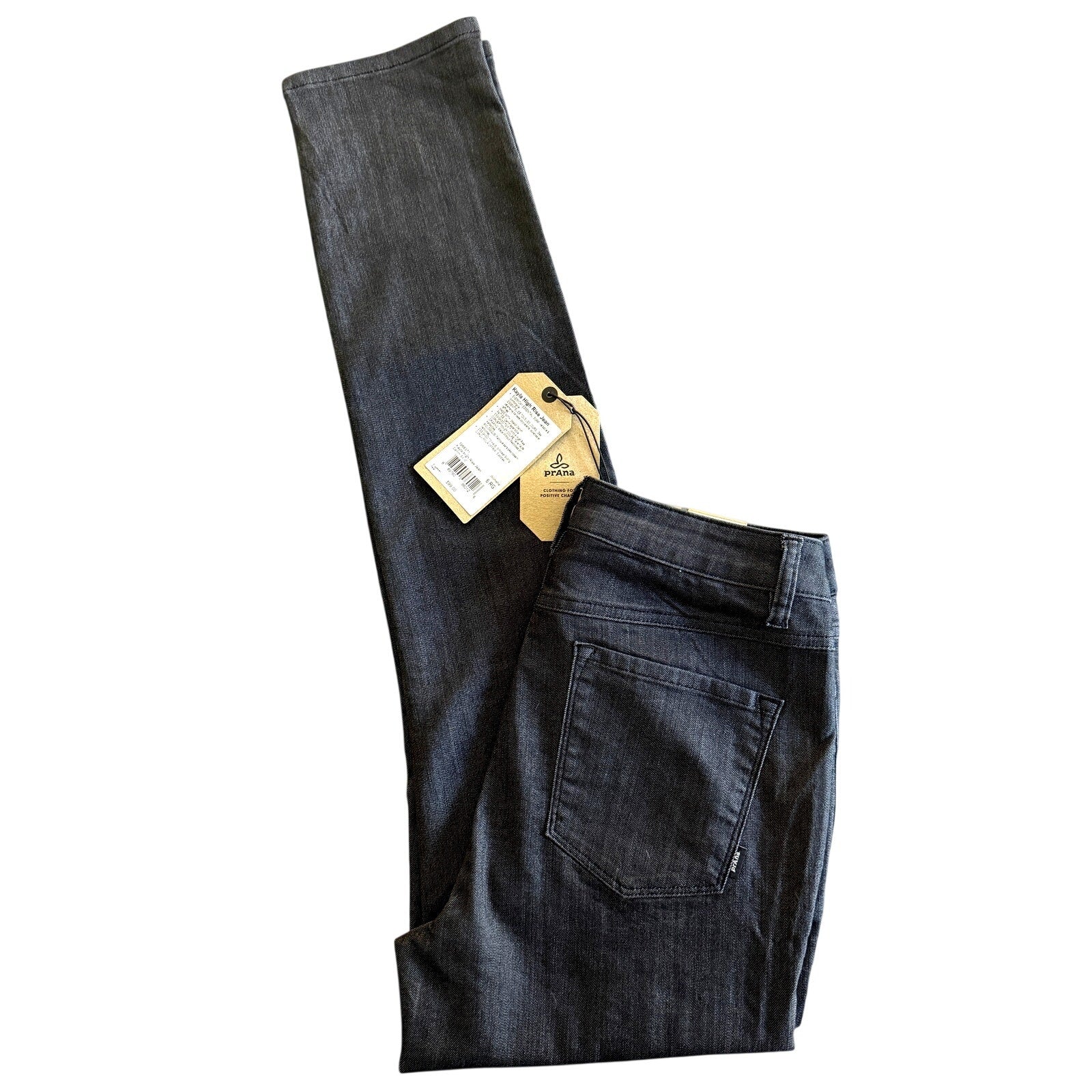 Womens Prana Kayla Organic Stretch High Rise Jean Sz 6 Regular Denim Solid Gray