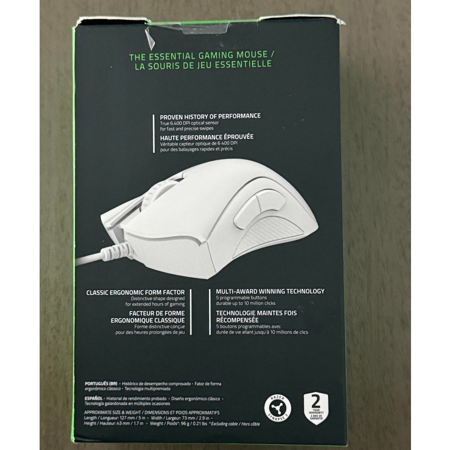 Sealed Razer Death Adder Gaming Mouse White Sealed Box