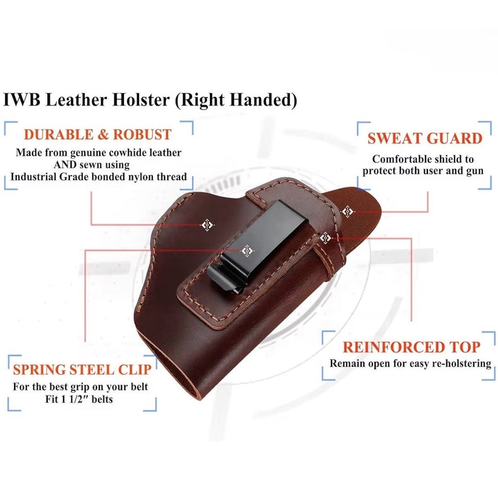 Genuine Hand Crafted Leather Holster Small Hand Piece Right Handed Burgundy NEW