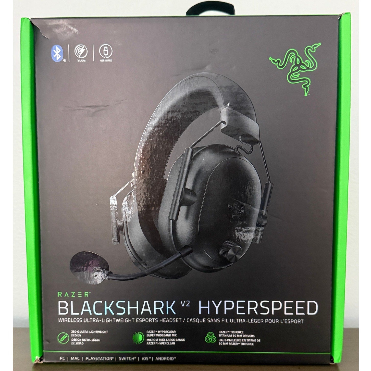 Razer BlackShark V2 HyperSpeed Wireless Gaming Headset Factory Sealed