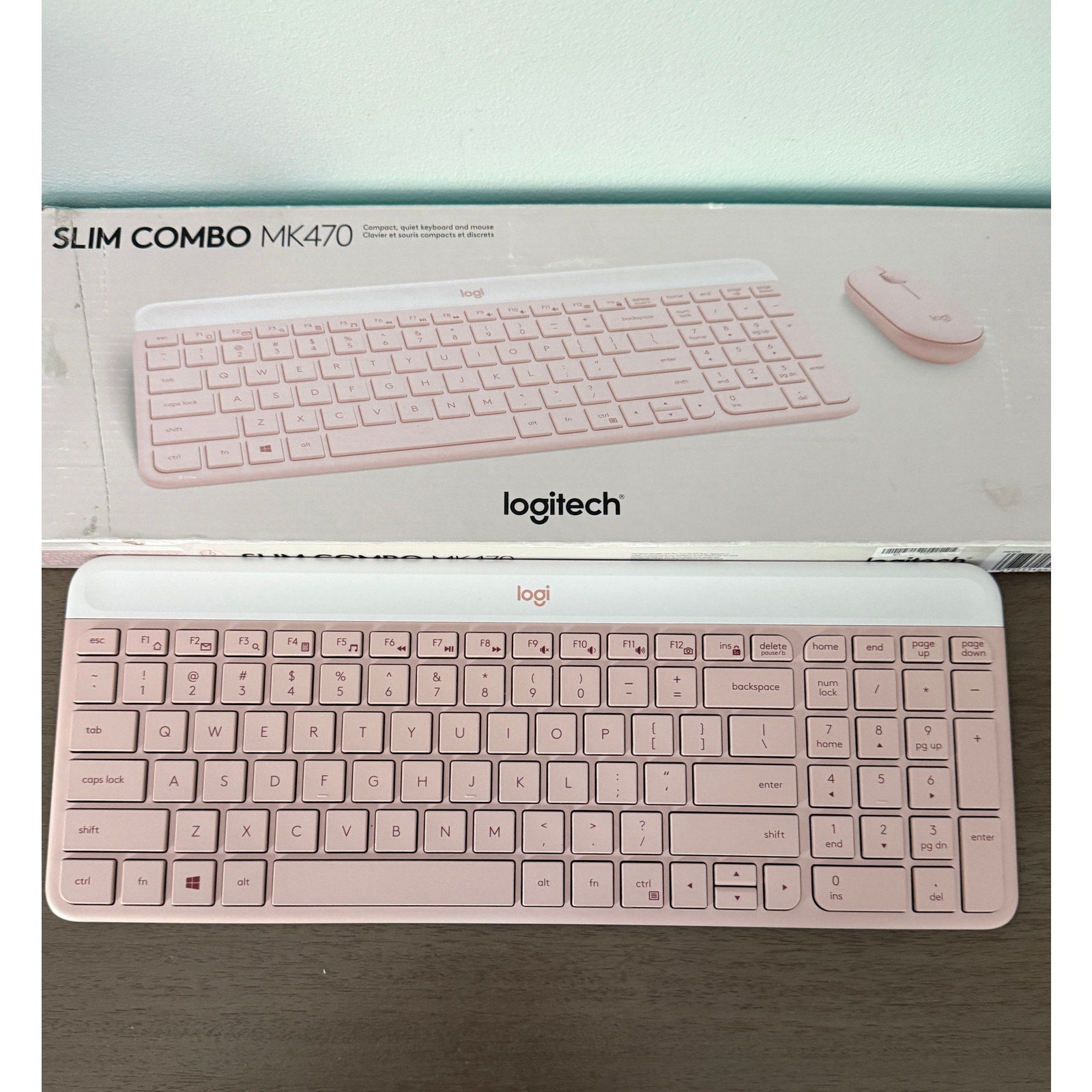 Logitech MK470 Keyboard PINK USB-A Low-Profile Full-Size Keyboard - NO MOUSE