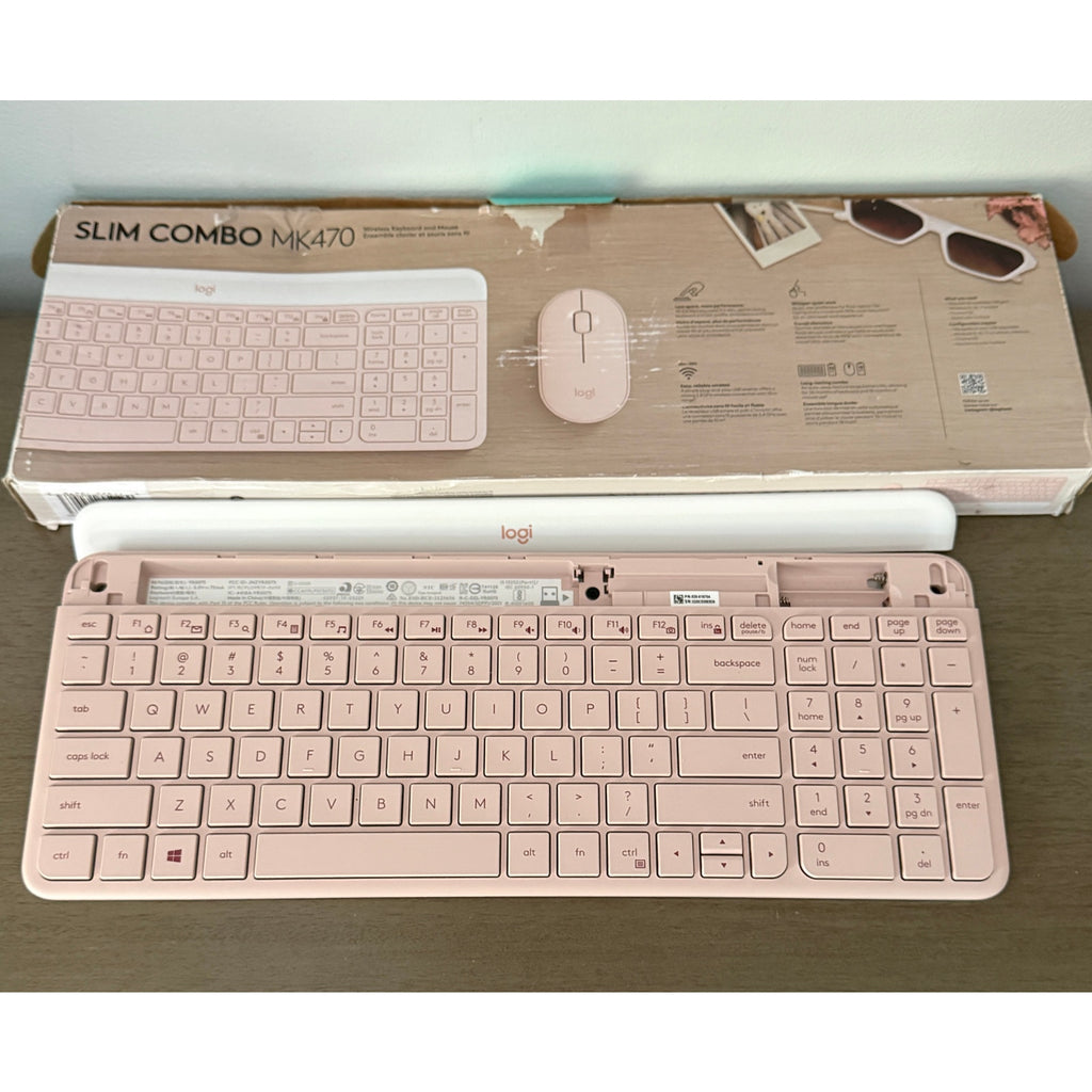 Logitech MK470 Keyboard PINK USB-A Low-Profile Full-Size Keyboard - NO MOUSE