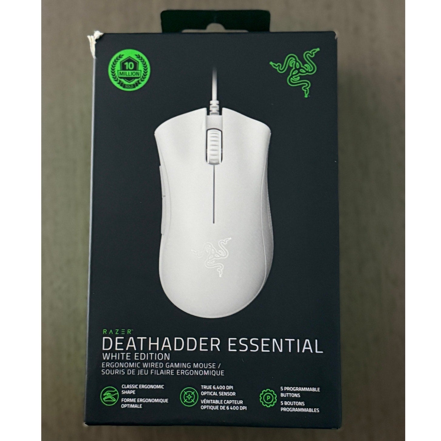 Sealed Razer Death Adder Gaming Mouse White Sealed Box