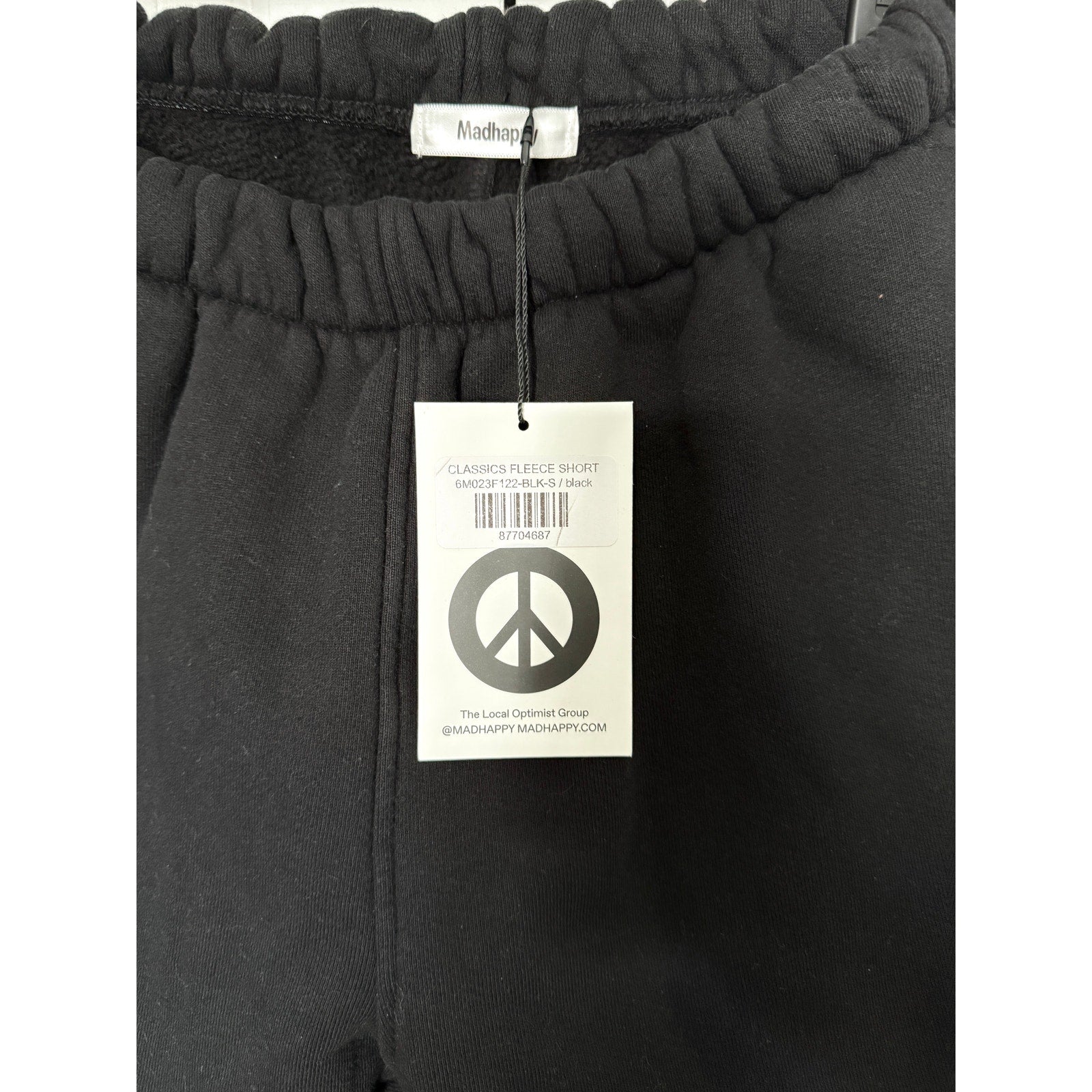 Madhappy Classic Fleece Shorts Black NWT Unisex Mens Small /Womens Medium