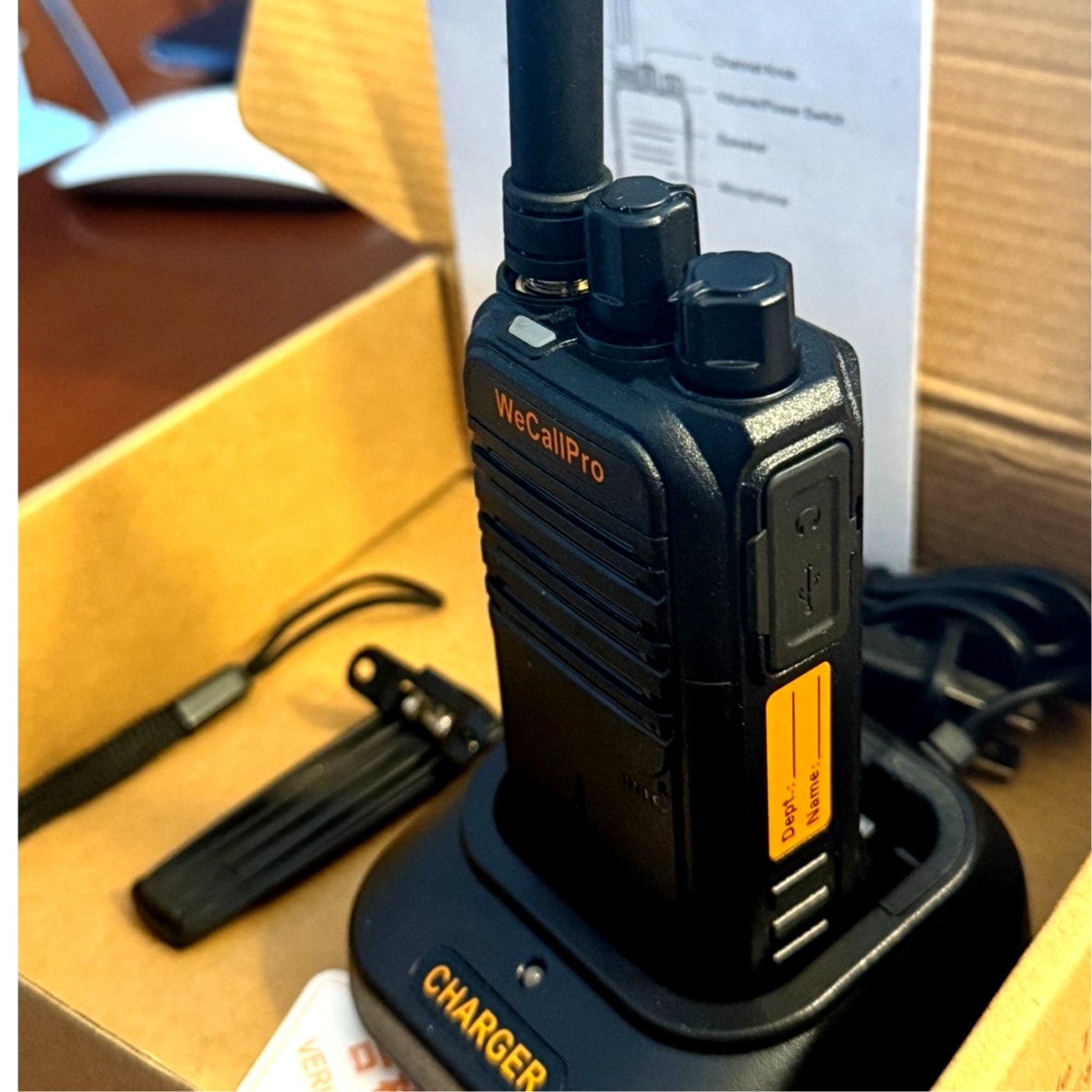 WeCallPro Long‑Range Walkie‑Talkie 2600mAh USB Fast Charge + Full Kit New in Box