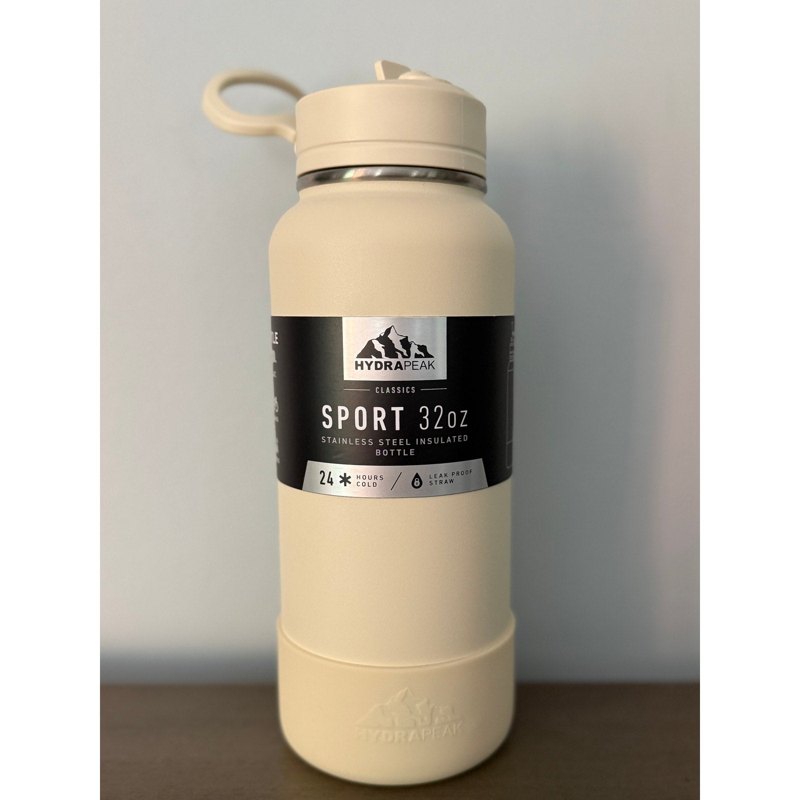 HydraPeak Sport 32oz Stainless Steel Insulated 24Hrs Water Bottle – Cream NEW