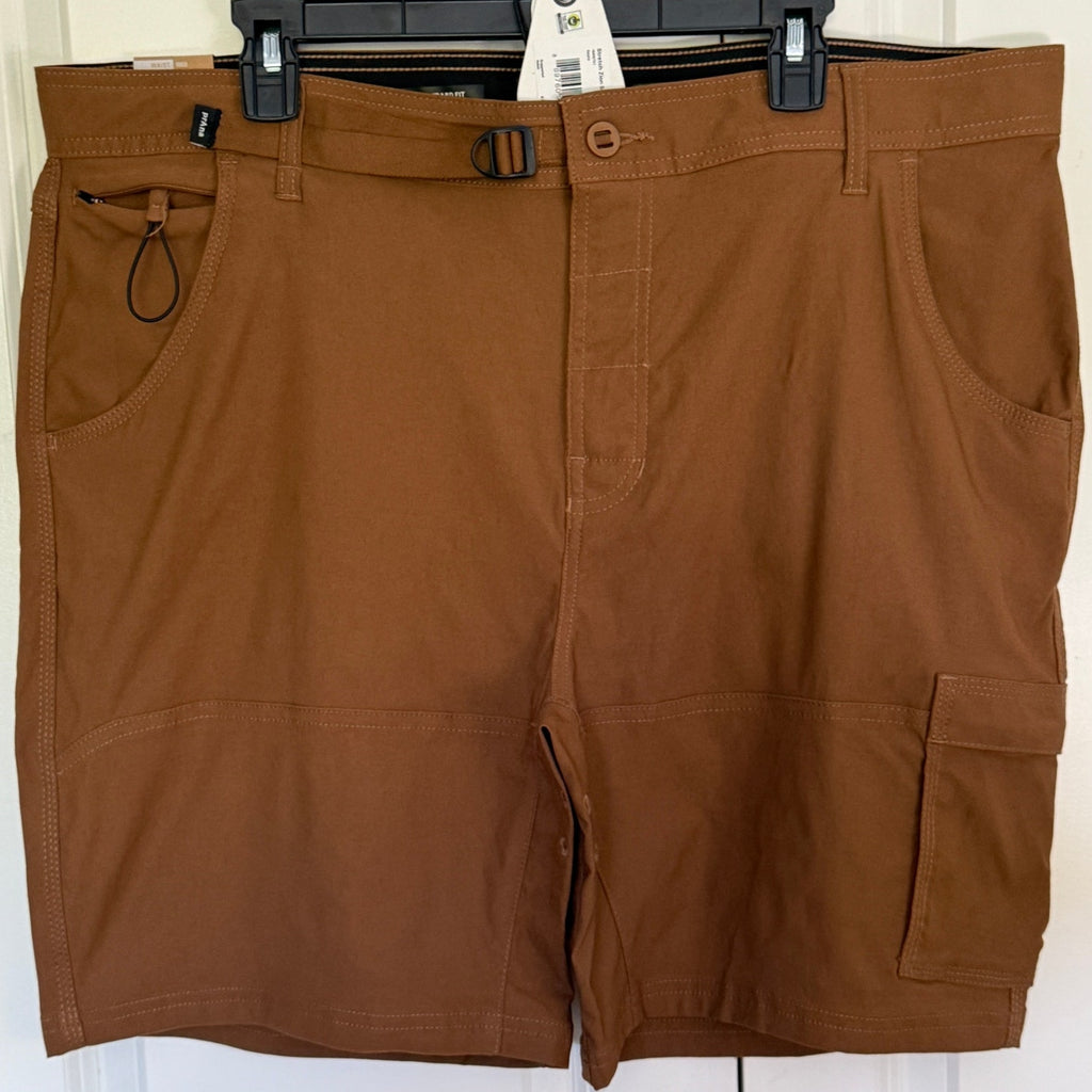 Mens PrAna Stretch Zion Short II w/ Belt Size 40" 8" -Sepia / Rust NWT *Also 38"