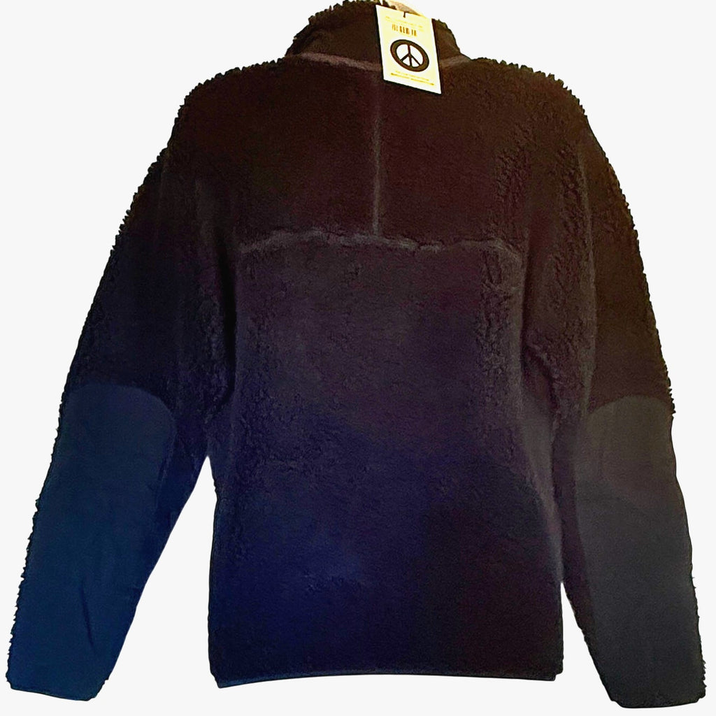 Madhappy Plush Sherpa Dark Navy Blue Premium Fleece Half‑Zip Pullover NWT Sz XS