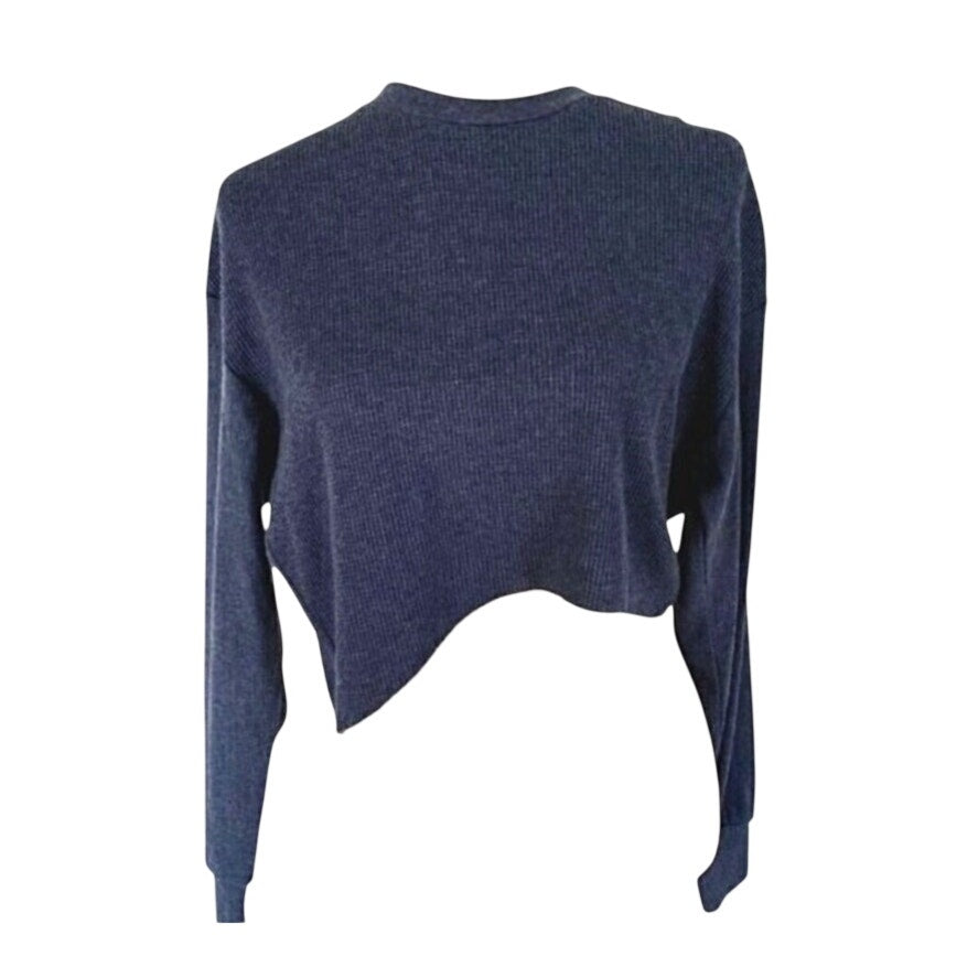 Twenty Montreal Everest Thermal Asymmetrical Crop Top Blue Obsidian Sz Small NWT