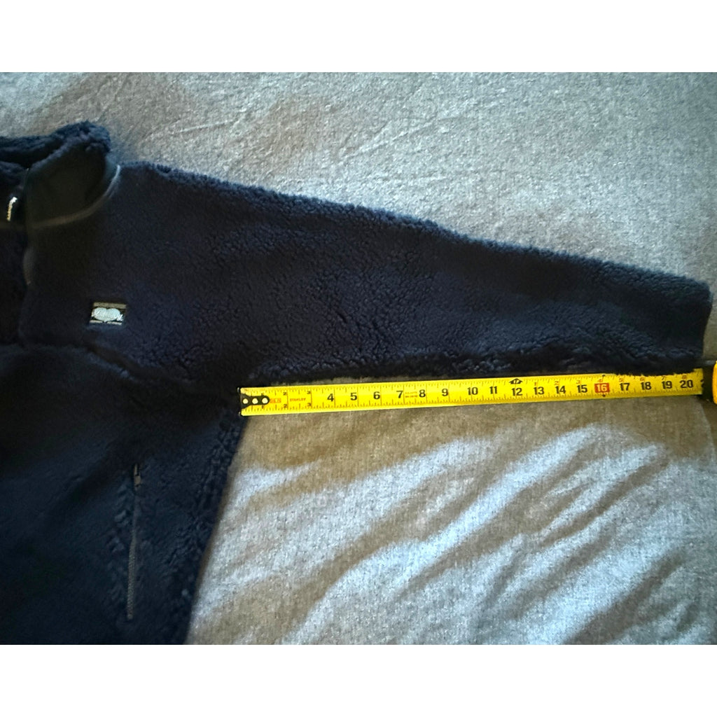 Madhappy Plush Sherpa Dark Navy Blue Premium Fleece Half‑Zip Pullover NWT Sz XS