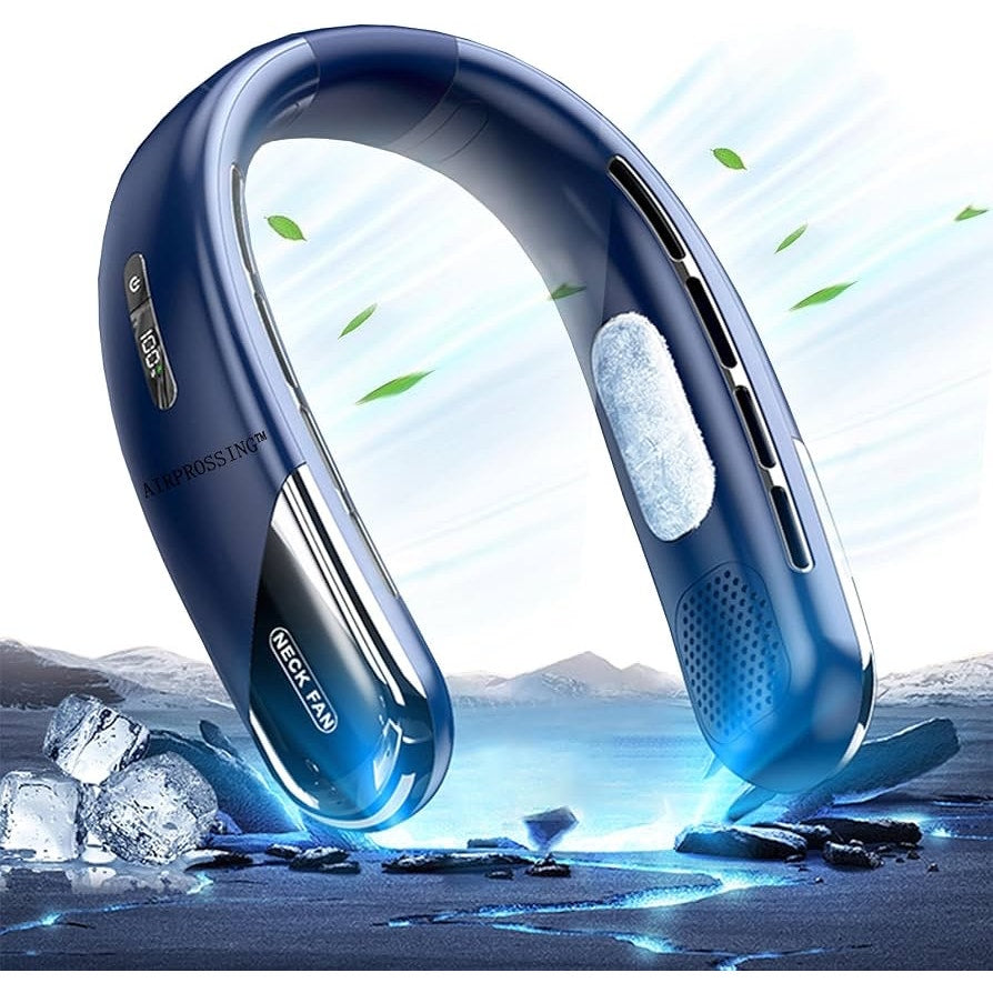 Portable Bladeless Neck Fan 6000mAh USB‑C 5‑Speed Quiet 360° Cooling Lightweight