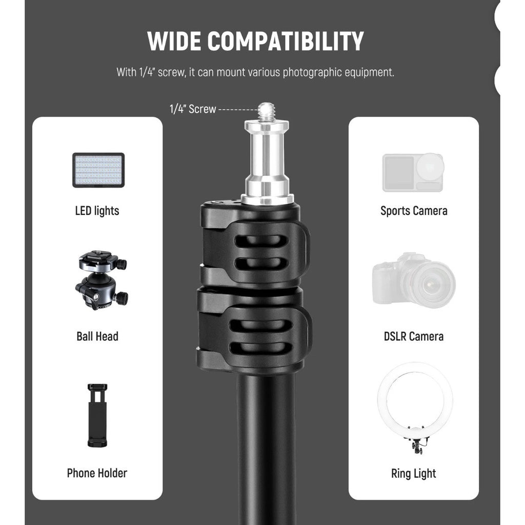Neewer ST195 Photography Light Stand 1.5-6.4ft Aluminum Reversible Studio Tripod