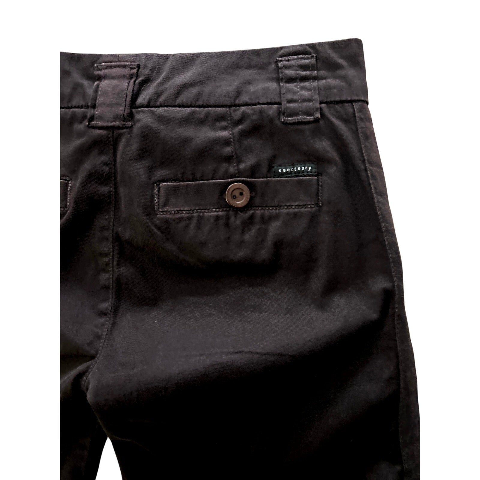 Sanctuary Cotton Chino Shorts Espresso Brown Flat Front Cuffed Size 30/31 NWOT
