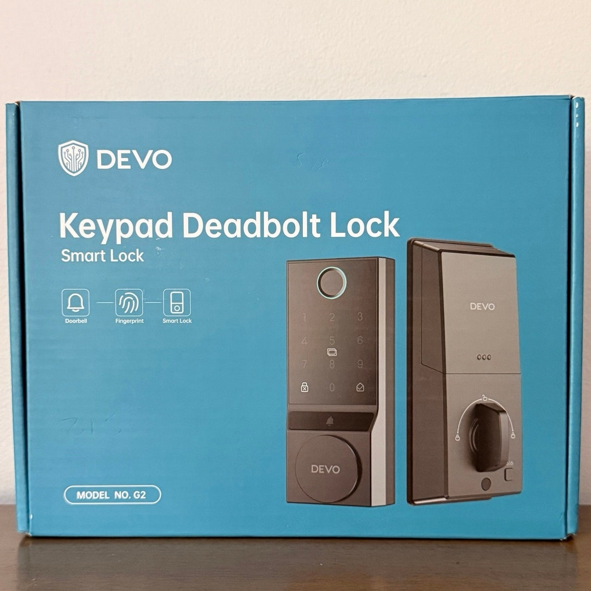DEVO G2 Keypad Deadbolt Smart Lock Fingerprint Keypad IC Card Matte Black NOB