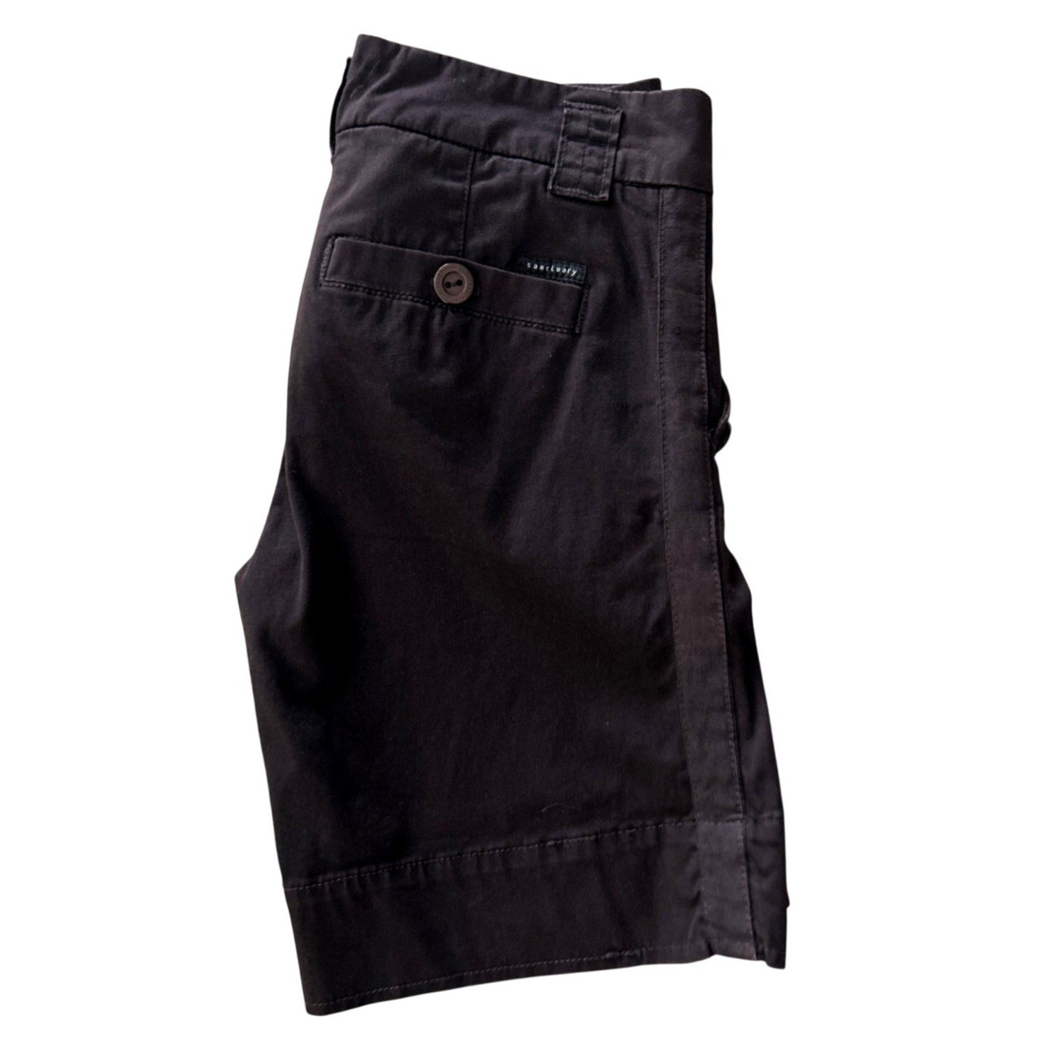 Sanctuary Cotton Chino Shorts Espresso Brown Flat Front Cuffed Size 30/31 NWOT
