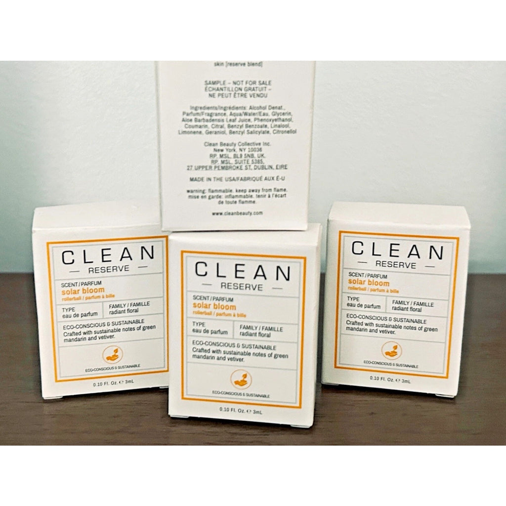 2 Clean Reserve Solar Bloom Eau de Parfum 2-PACK Rollerball 0.10 fl oz Each NIB