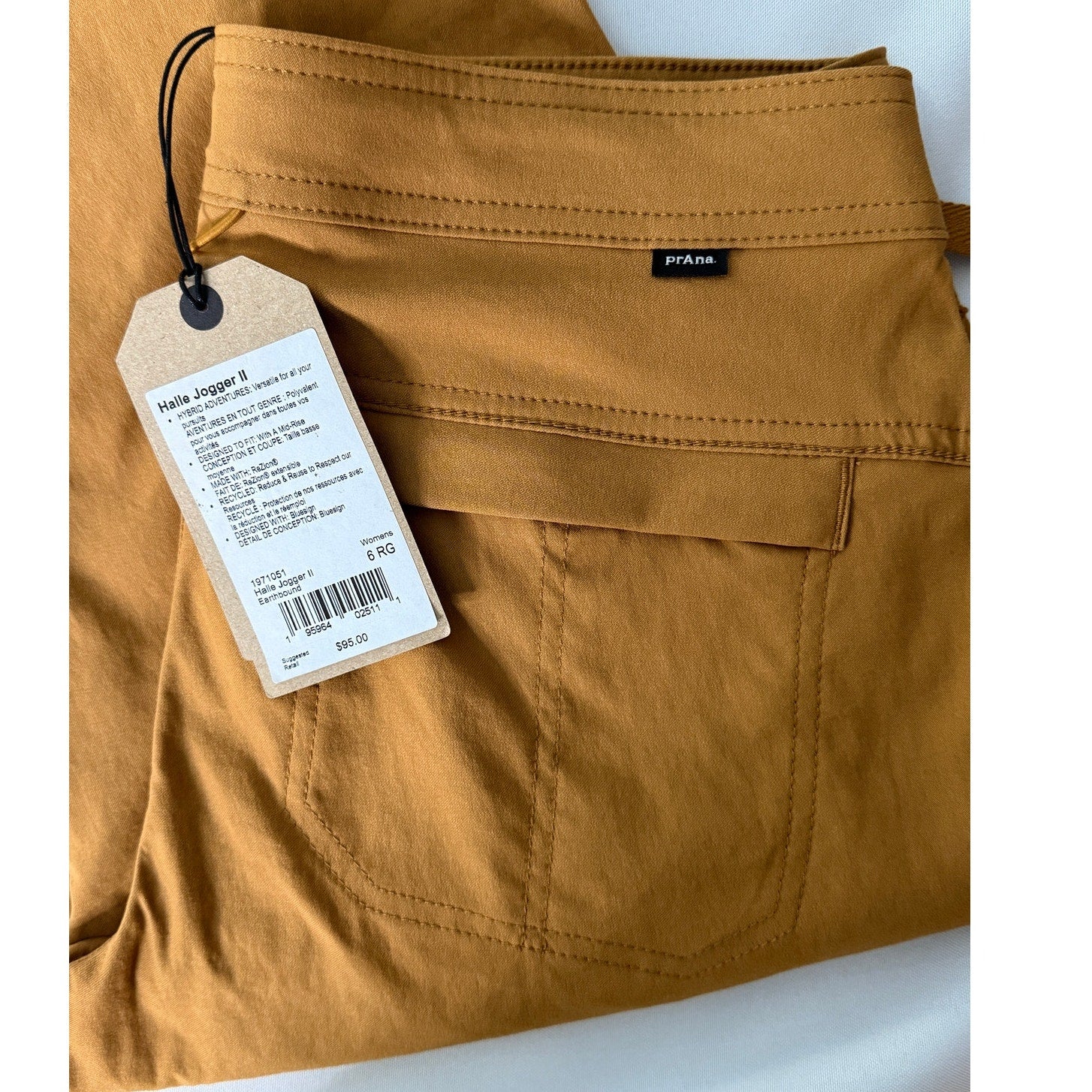 Women's PrAna Halle E‑Waist Jogger II – Antique Bronze /Tumeric - Size 6 RG NWT