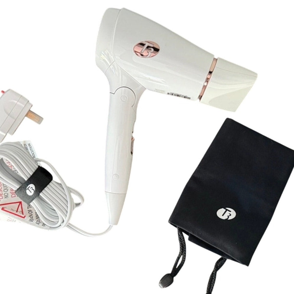 T3 Featherweight Compact Micro Dryer White #76851 Dual Voltage Travel 1200W NWOB