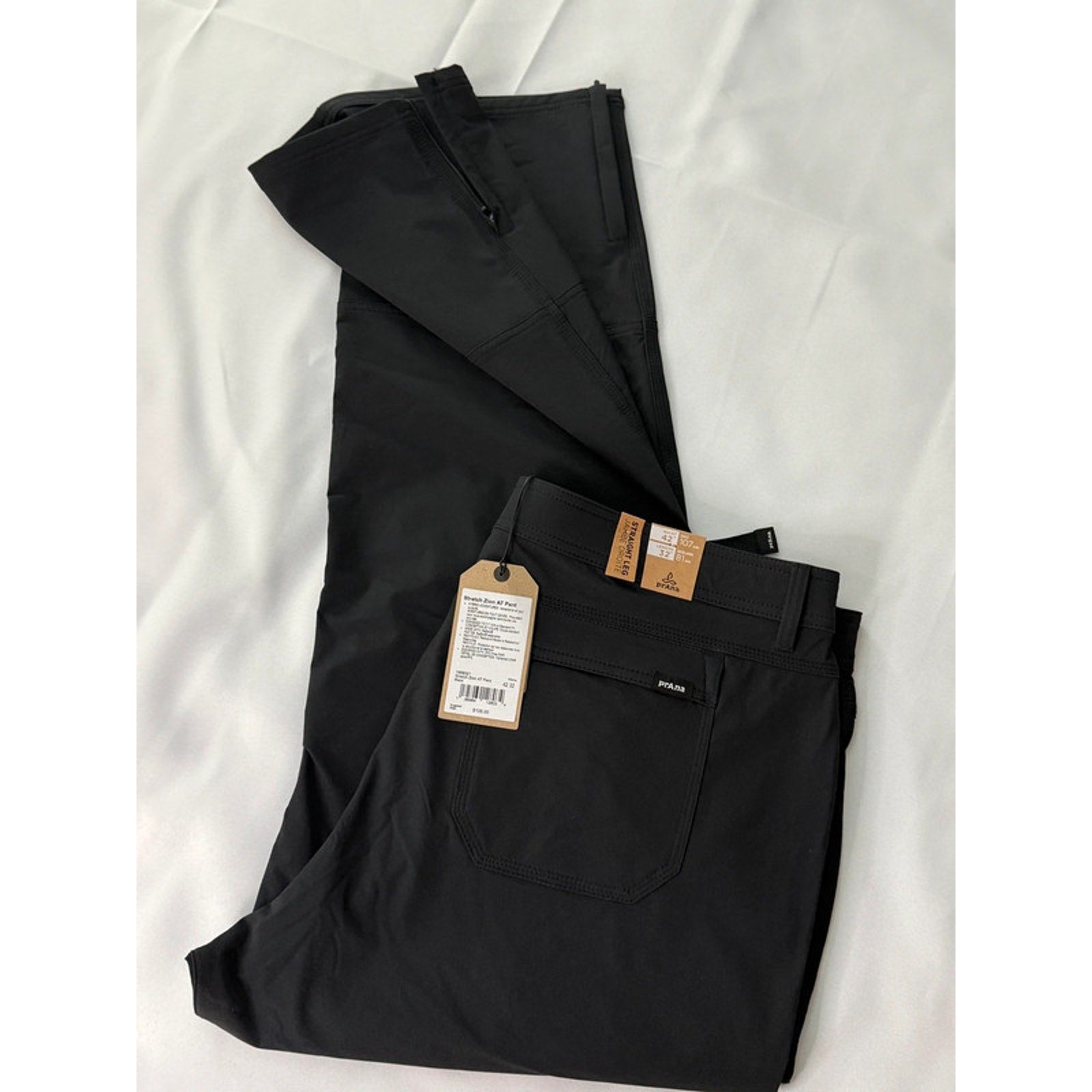 prAna Stretch Zion AT Technical Pants Standard Fit Black Mens Sz 42x32 NWT $135