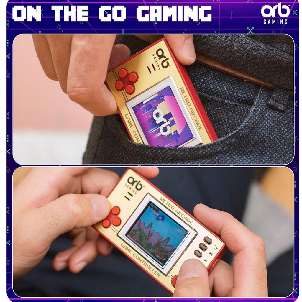 ORB Mini Handheld Retro Arcade Console Battery Operated Tiny Old School Games