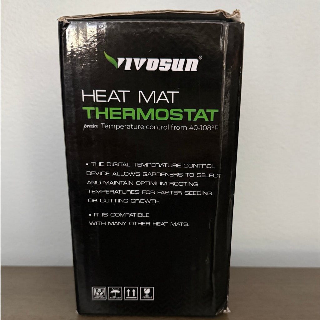 Heat Mat Thermostat – Digital Temperature Controller 40-108F Seedlings & Reptile