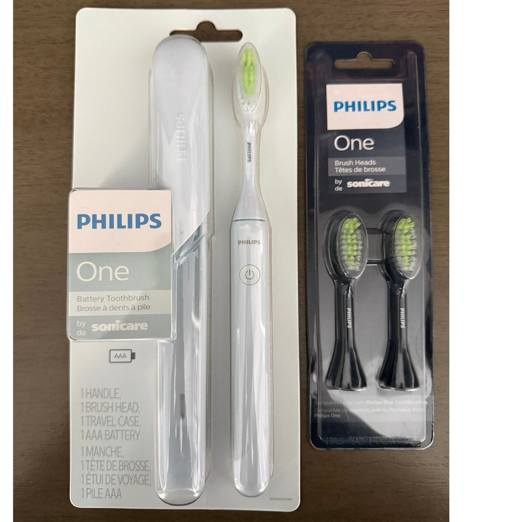 Philips One Sonicare Electric Toothbrush w/ 2 Pack Sonic Head Replacements