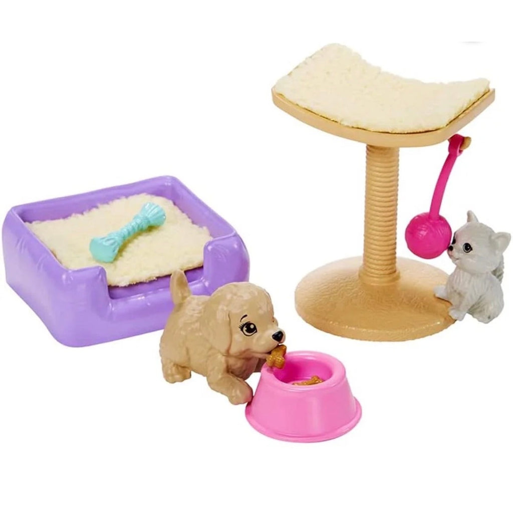 Barbie Pet Accessory Set Pack Theme Including Dog Cat Bed Toys New