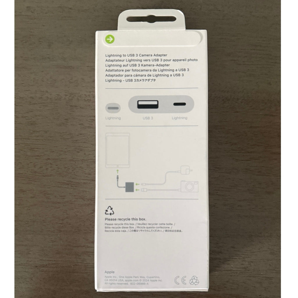 Apple Lightning to USB 3 Camera Adapter Original Genuine iPhone iPad New Sealed