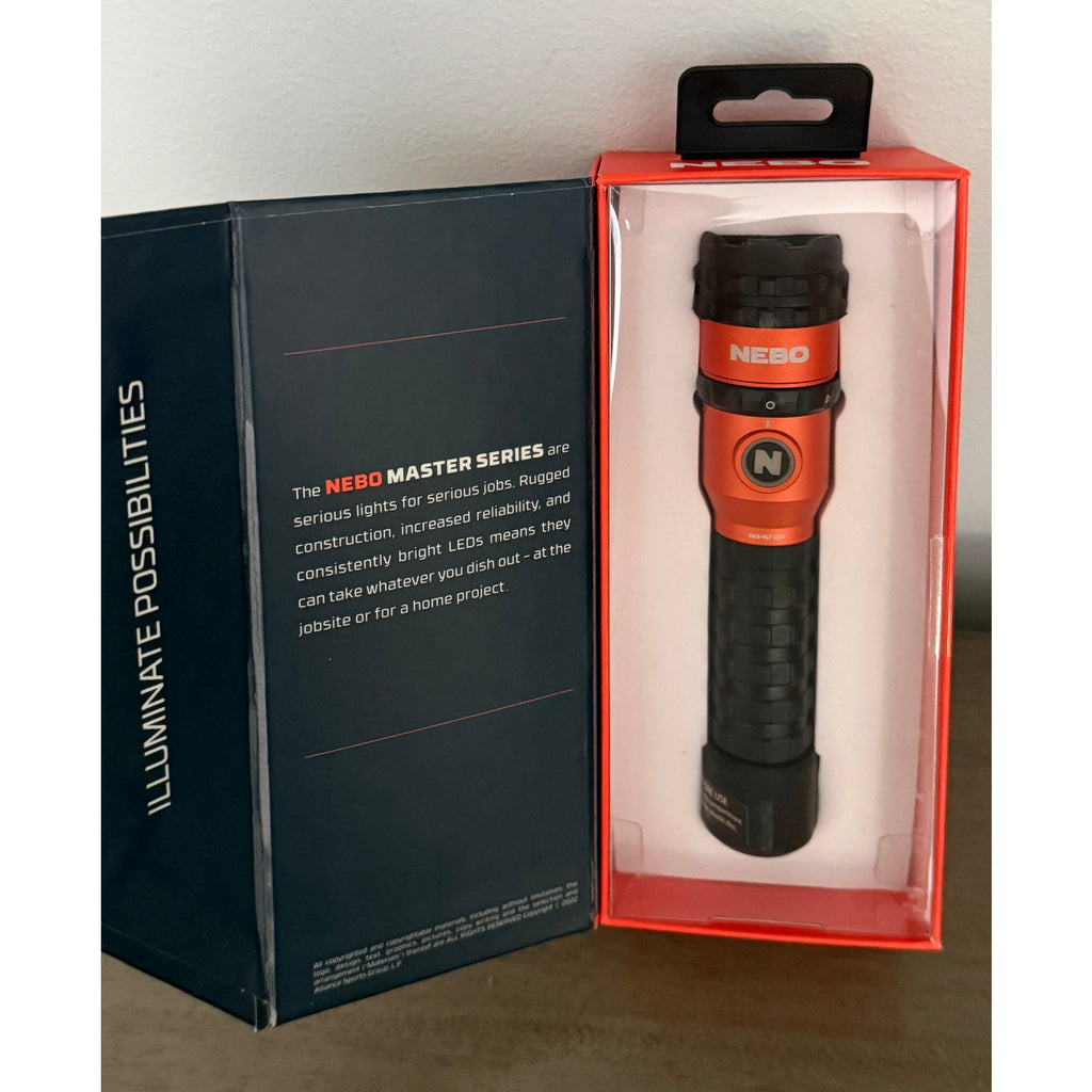 NEBO FL1500 Rechargeable Flashlight 1500 Lumens 5 Modes Magnetic Base 2X Zoom