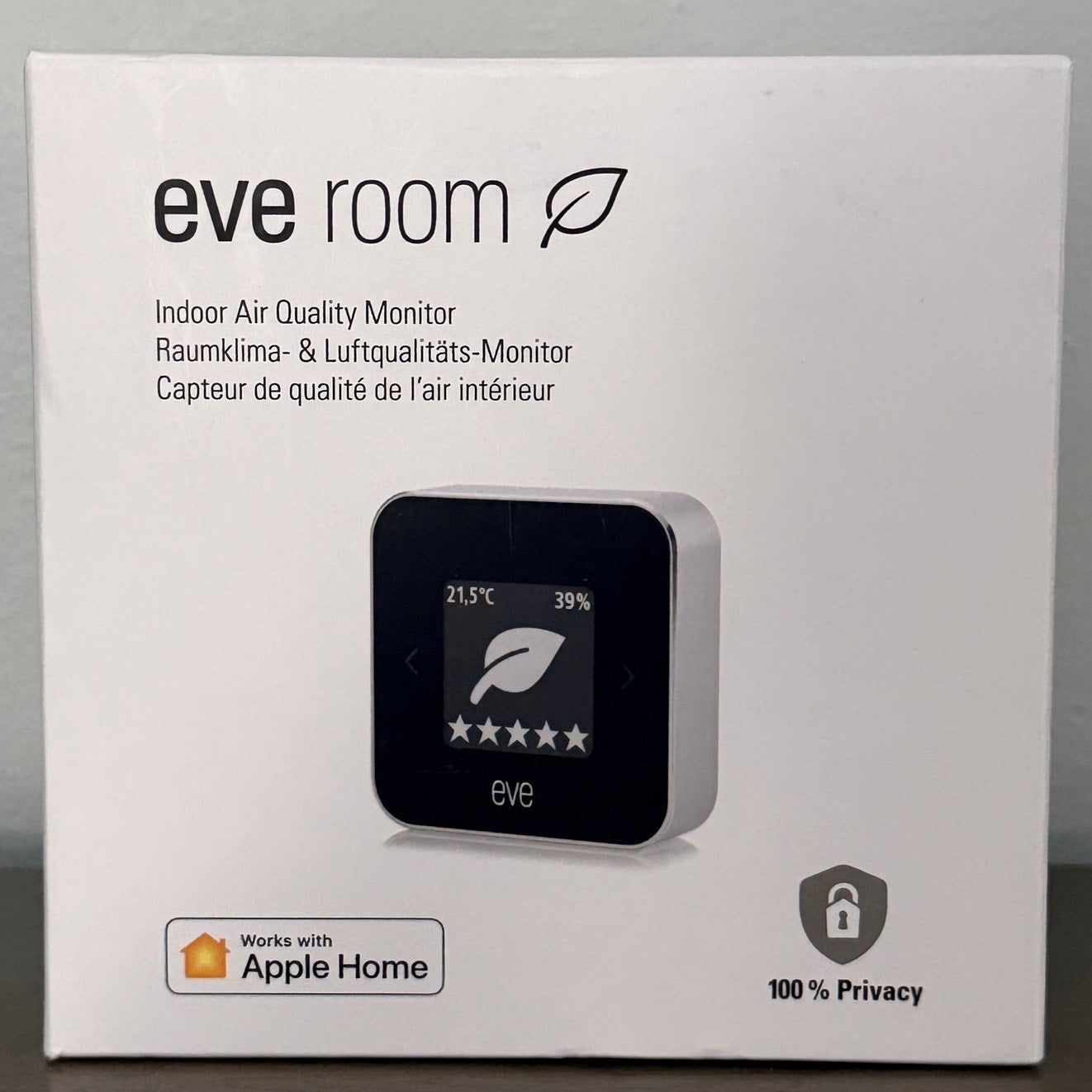 Eve Room Air Quality Monitor VOC Temp Humidity Sensor Home Kit E‑Ink Display NEW