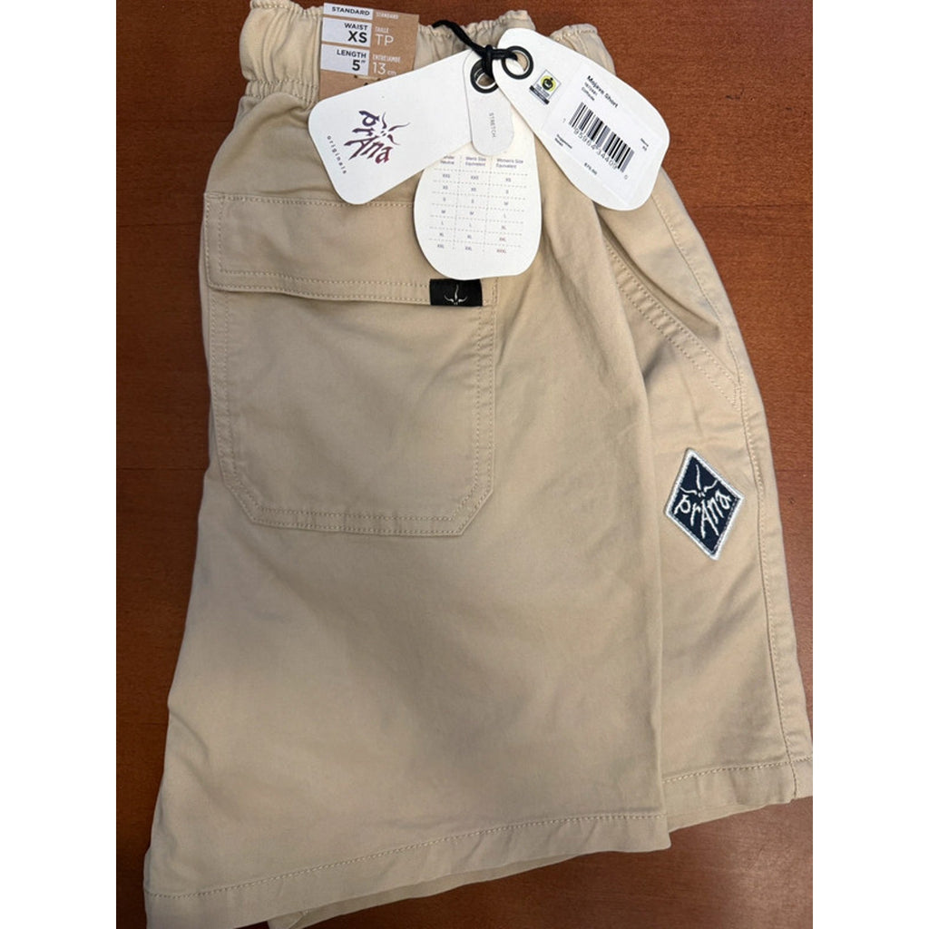 Prana Orig. Co-Ed Collection Mojave Shorts Khaki 5" inseam Women Small / Men XS