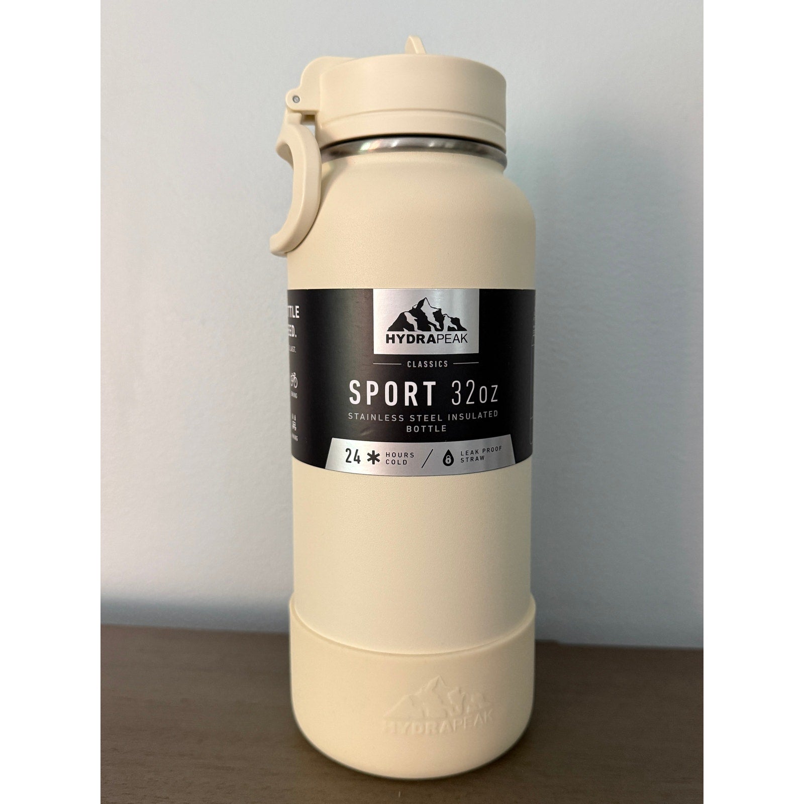 HydraPeak Sport 32oz Stainless Steel Insulated 24Hrs Water Bottle – Cream NEW