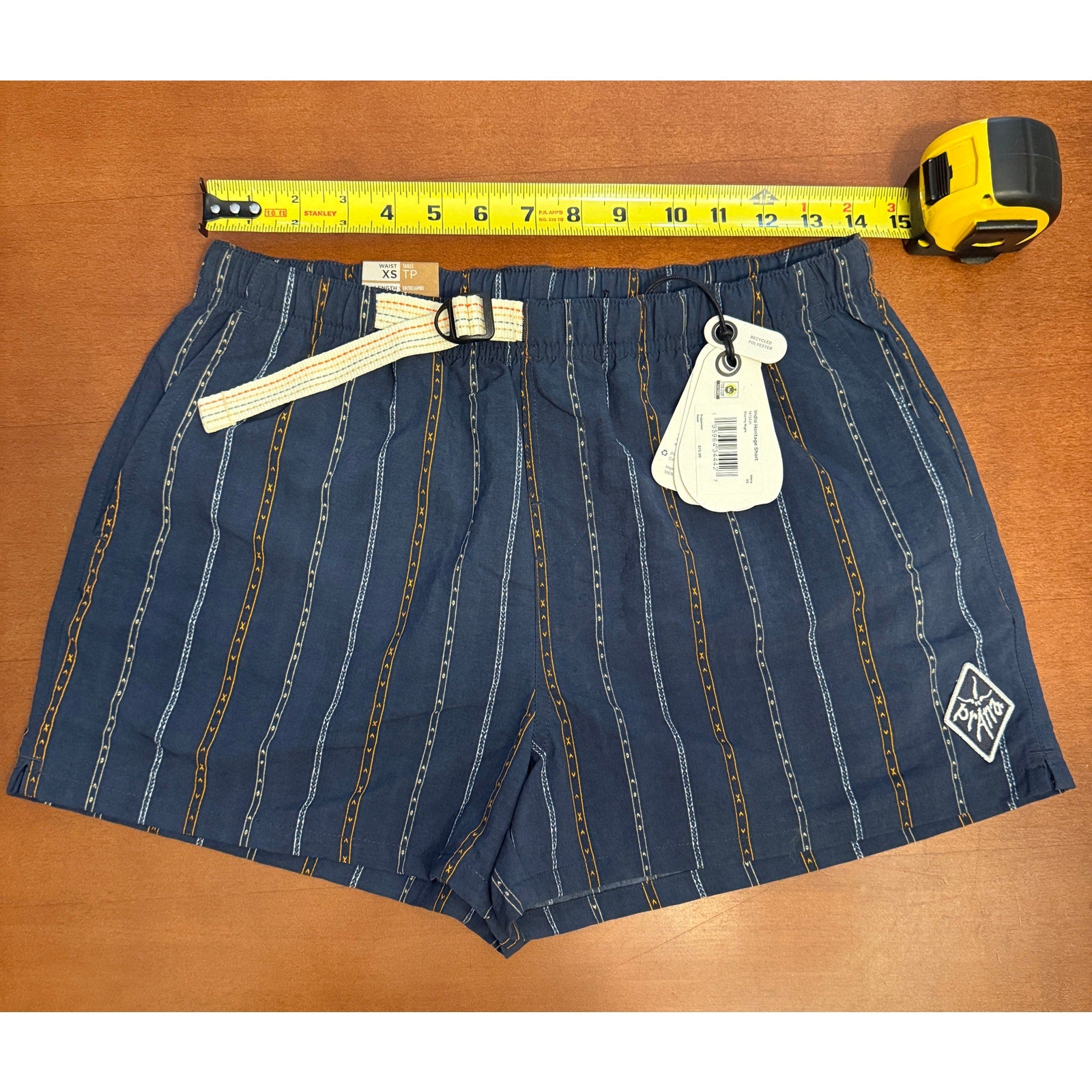 Womens Prana 90s Style Inspired Indio Heritage Shorts Stormy / Navy Sz Small 3"