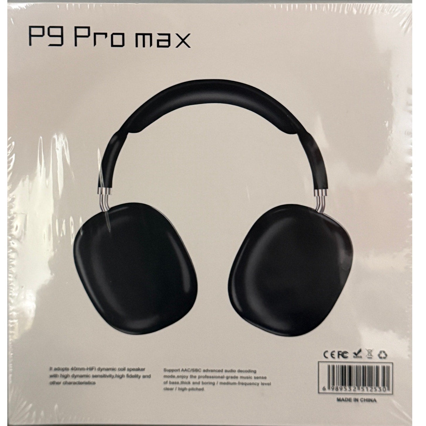 New Sealed P9 PRO MAX Headphones Noise Cancelling Bluetooth Earphones BLACK