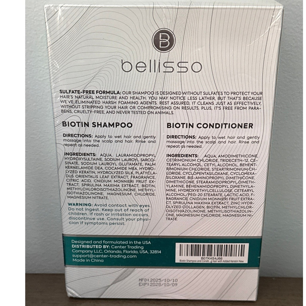 Biotin Shampoo & Conditioner Set - Sulfate & Paraben Free Treatment Men /Women