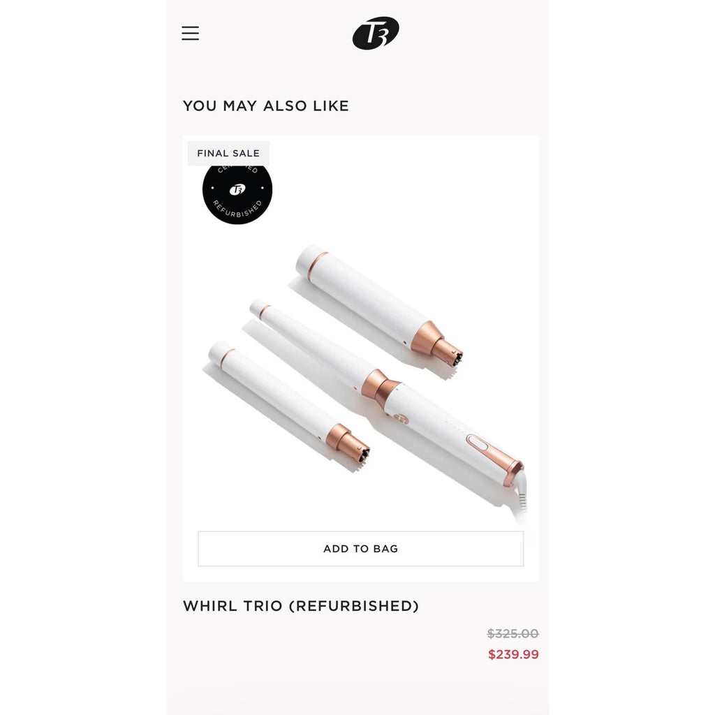 T3 Whirl Trio Interchangeable Curling Iron Kit 1", 1 1/4", 1 1/2" Barrels NWOB